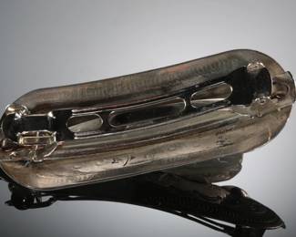 Navajo Sterling Silver Stamped Hair Clip Barrette Native American Signed
