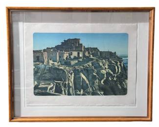 Signed Color Trial Proof James Asher&nbsp;Walpi Hopi Pueblo Lithograph Art Print
