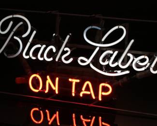 Vintage Carlings Black Label On Tap  Beer Sign Neon Advertising 
