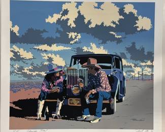 Signed Lithograph Bill Schenck Flamingo Road 1982  Art Print Serigraph 
