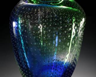 Large Studio Art Glass Vase 
