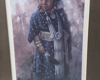 Singed Arlene Hooker Fay Bonnie In Blue AP Artis Proof Framed Art Native American  
