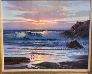 *Original* Painting Beverly Carrick “The Twilight Sea” Coastal Beach Landscape  Beach Scape Art  Jamison
