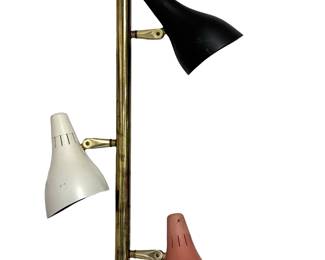 Vintage MCM Tension Pole Lamp 3 Light 
