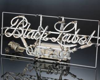 Vintage Carlings Black Label On Tap  Beer Sign Neon Advertising 
