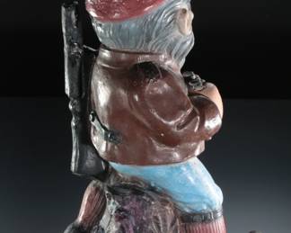 Vintage Garden Gnome Concrete Statue German Elf Hunter Signed 
