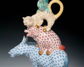 AS-IS Musicians of Bremen Herend Animal Figurine
