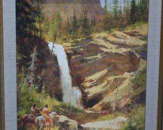 *Signed* Howard Terpning “Running Eagle Falls” Limited Canvas Lithograph Native American Art 
