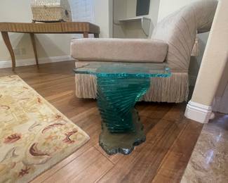Modern glass stacked side table