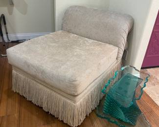 Pair of Custom Upholstered Slipper Chairs