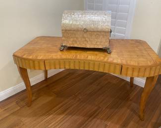 Writing Desk, shell covered chest