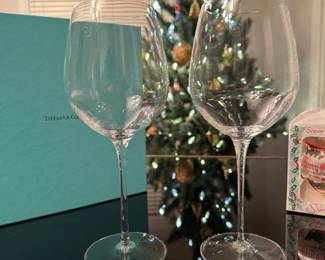 Tiffany Wine Crystal Glasses, Set of Two, Signed LOT TIF001 https://grandiosegallery.net/products/tiffany-wine-crystal-glasses-set-of-two
