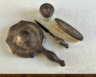 Sterling silver dresser set