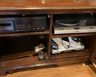 Nakamichi ZX-9 cassette deck, Revox direct drive turntable,  Numark professional USB turntable
