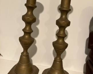 Antique brass candlesticks