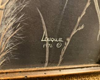 Signature and date on quail print