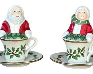 Lenox Salt Pepper Shakers Santa Mrs Claus