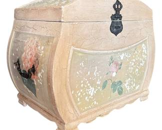 Shabby Chic Hand Painted Floral Wood Trunk