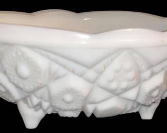 McKee Glass 3 Footed DishBowl Toltec