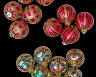 RedGreenGold Handpainted Ornaments