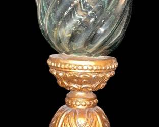 Bronze Glass Candle Holder Vase