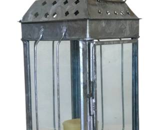 Tin Lantern wGlass Panels