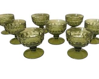Vintage Avocado Green Dessert Dishes