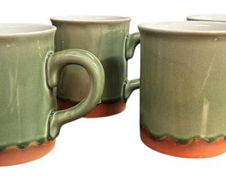 5 Baum Bros Coffee Cups Celadon Drip