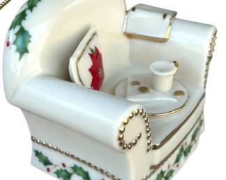 Lenox Christmas Ornament Poinsettia Chair