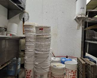 Assorted 5 Gallon Buckets W/ Lids