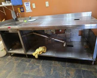 Stainless Steel Table W/ Sink and Under Storage