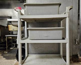 Cambro Plastic Cart W/ 2 Plastic Containers