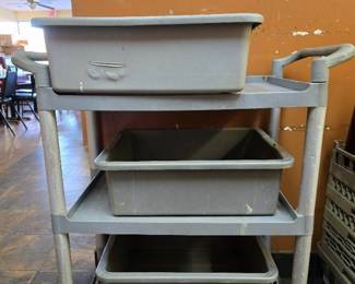 Plastic Cart W/ 3 Tubs
