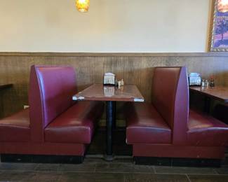 (2) Double-Sided Burgandy Booths