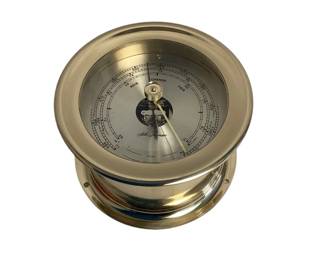 LUGR504 Seth Thomas Brass Barometer  Brass and glass barometer - 5" x 3.5"&nbsp;
