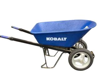 BRDA610 Kobalt Heavy Duty Wheelbarrow (H28.7xw59xD27.5) the wheel barrow has 7 cu ft space.

