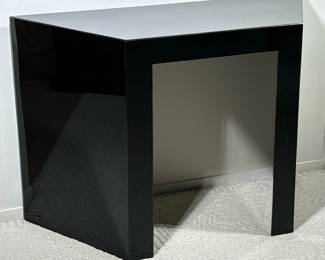 BLACK TRAPEZOIDAL SIDE TABLE | Contemporary/modern style console table or side table. - h. 29 x w. 42.5 x d. 16 in