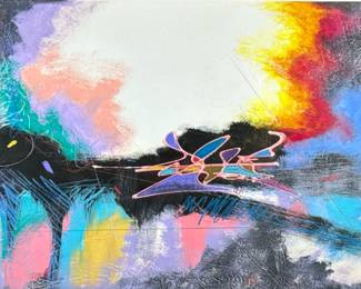 OLUSEYI SONNY SHOLOLA (Arizona/Nigeria, 20th/21st Century) | No Entrance #25. 25 x 36.5 in. Ed. 1/1. Signed titled and numbered lower margin. - h. 33 x w. 44.5 in (frame)