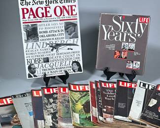 (14pc) NYT & LIFE MAGAZINES | Mixed lot of Life Magazines & New York Times books. 