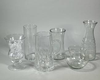 (6pc) MISC. CLEAR GLASS | h. 10 in (tallest)