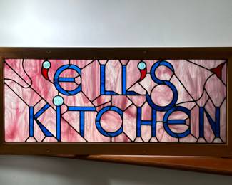 ELL’S KITCHEN-STAINED GLASS SIGN | h. 18 x w. 41 in