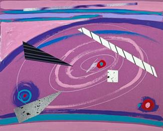 MIXED MEDIA ABSTRACT COLLAGE | 16 x 20 in., subject. Ed. 1/1. Signed and numbered in lower margin - h. 27 x w. 30.5 in (frame)