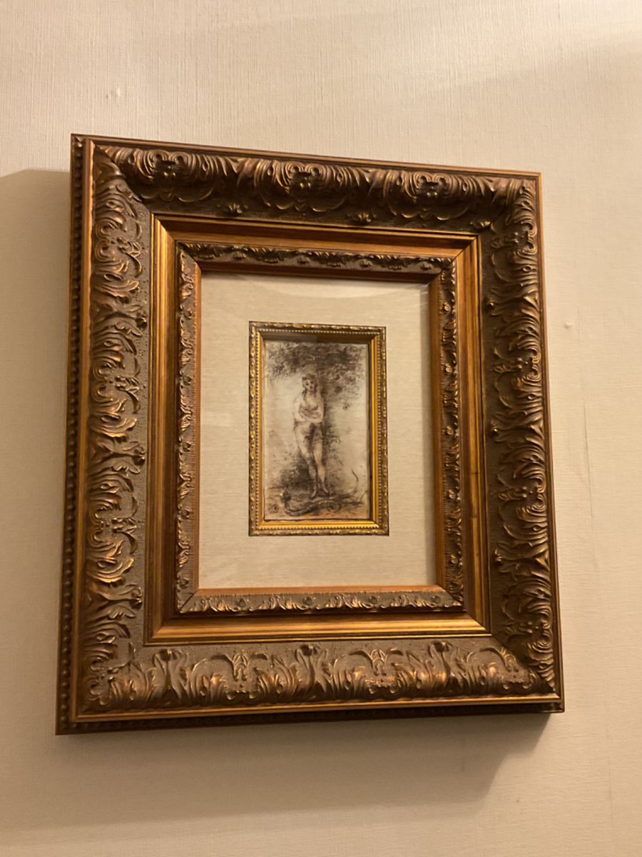 Eve & Serpent certified with certificate, gorgeous oil in ornate frame. 