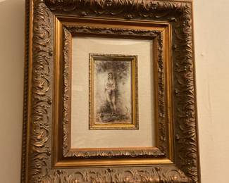 Eve & Serpent certified with certificate, gorgeous oil in ornate frame. 