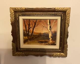 Vintage framed oil painting.