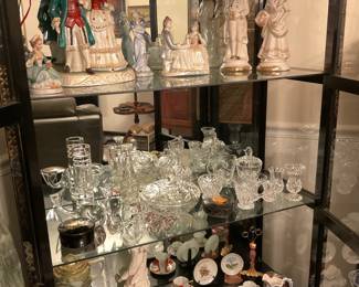 Cut Crystal, Asian statue, Vintage Victorian, musical trinket boxes, collectibles. 