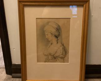 Antique framed work. 