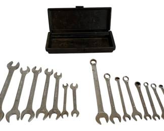 Wrench Set in Black Plastic Tool Box 