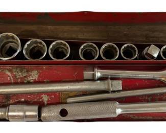 Tool Kit in Red Metal Box 
