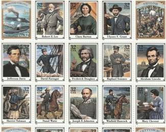 USPS Civil War Postage Stamps 